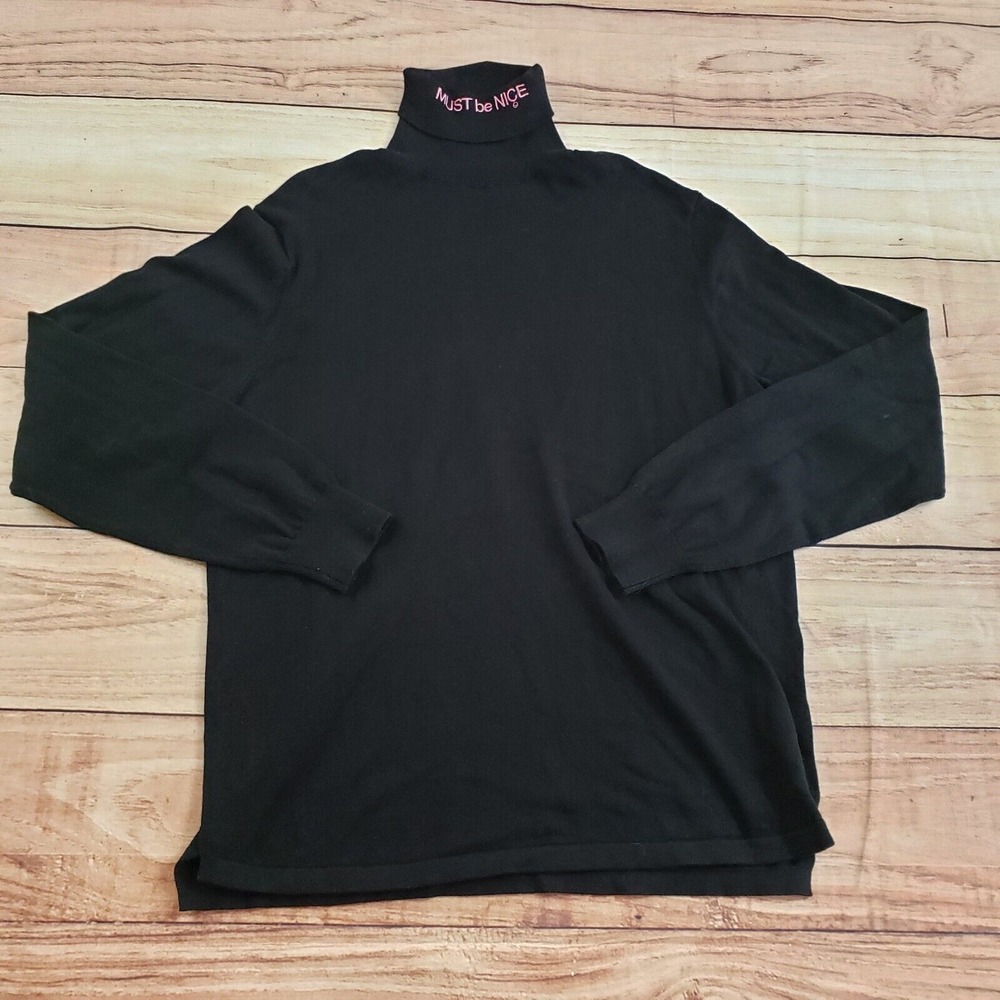 Rip N Dip Sweater Mens Extra‎ Large Black Sweatshirt Preppy Knit Turtleneck